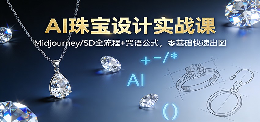 AI珠宝设计实战课:Midjourney/SD全流程+咒语公式,零基础快速出图-轻创网