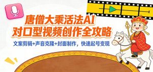 “大乘活法”AI对口型视频创作全攻略:文案剪辑+声音克隆+封面制作,快速起号变现-轻创网