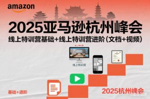 2025亚马逊杭州峰会,线上特训营基础+线上特训营进阶(文档+视频)-轻创网