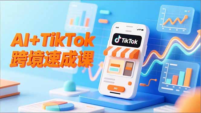 AI+TikTok跨境速成课,智能翻译、店铺定位、流程拆解,7天高效上线运营-轻创网