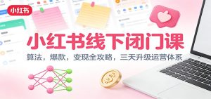 小红书线下闭门课:算法,爆款,变现全攻略,三天升级运营体系-轻创网