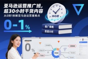 亚马逊运营推广班，超30小时干货内容，从0到1拆解亚马逊运营重难点-轻创网