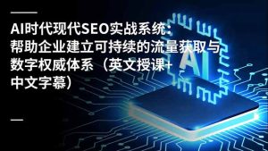 AI时代现代SEO实战系统：帮助企业建立可持续的流量获取与数字权威体系(英文授课+中文字幕-轻创网