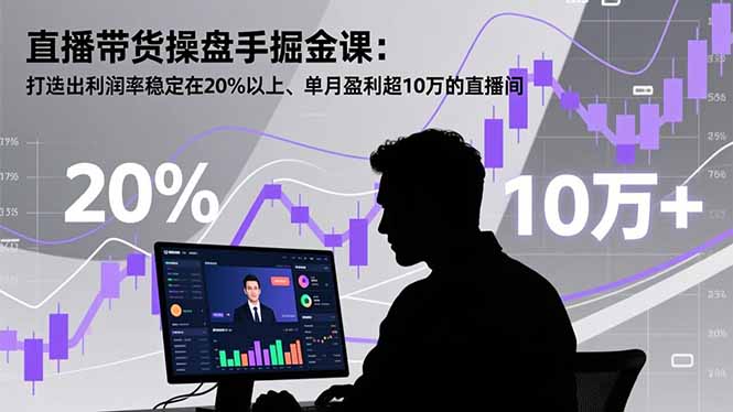 直播带货操盘手掘金课:打造出利润率稳定在20%以上、单月盈利超10万的直播间-轻创网