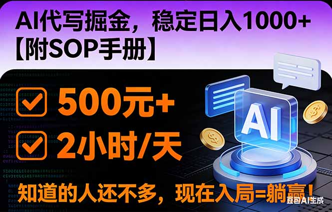2026风口项目,AI代写掘金,稳定日入1000+,掌握核心技能【附SOP手册】-轻创网