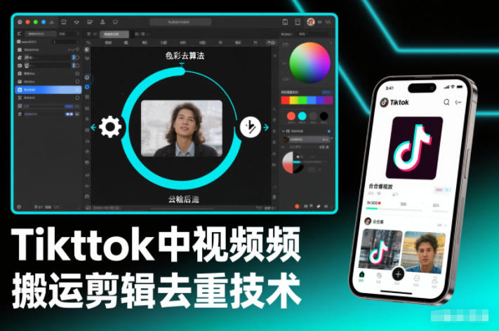 Tiktok中视频纯搬运剪辑去重技术,外来技术,自行测试-轻创网