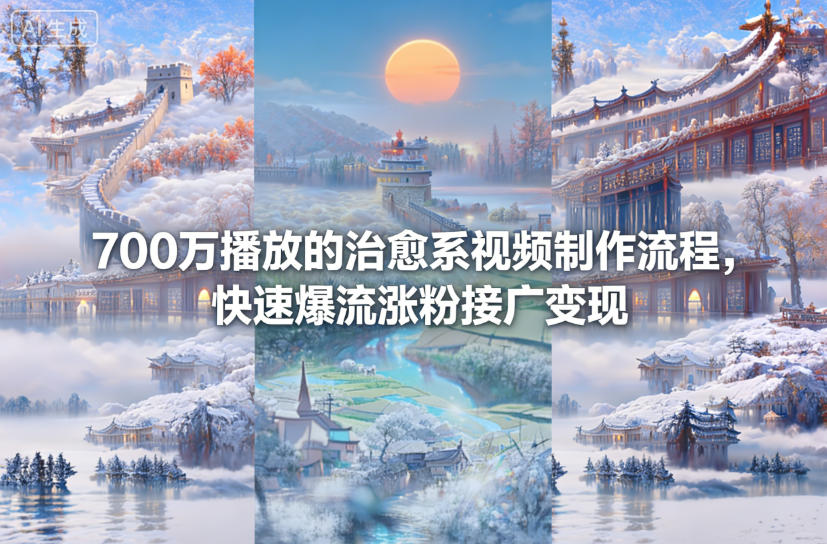 700万播放的治愈系视频制作流程，快速爆流涨粉接广变现-轻创网