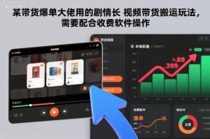 某带货爆单大佬用的剧情长视频带货搬运玩法，需要配合收费软件操作-轻创网