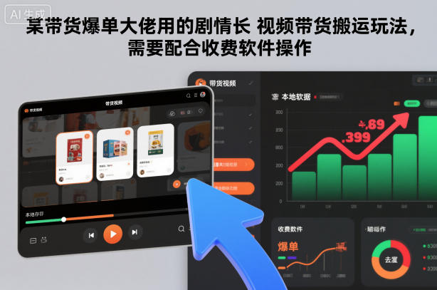 某带货爆单大佬用的剧情长视频带货搬运玩法，需要配合收费软件操作-轻创网
