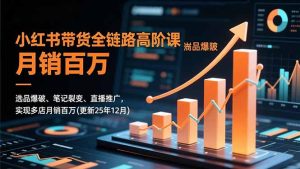 小红书带货全链路高阶课,选品爆破、笔记裂变、直播推广,实现多店月销百万(更新25年12月-轻创网