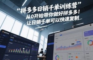 拼多多日销千单训练营，从0开始带你做好拼多多，让日销千单可以快速复制(更新26年1月)-轻创网