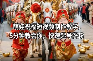 萌娃祝福短视频制作教学，5分钟教会你，快速起号涨粉-轻创网