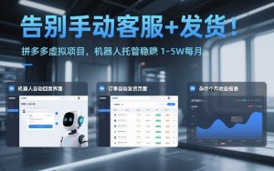 告别手动客服+发货！拼多多虚拟项目，机器人托管稳賺1-5W每月【揭秘】-轻创网