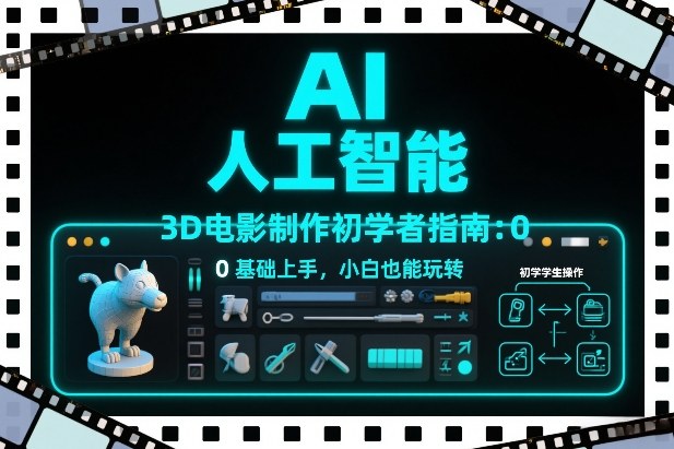 AI人工智能3D电影制作初学者指南：0基础上手，小白也能玩转-轻创网