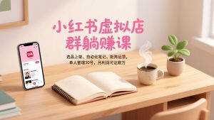 小红书虚拟店群躺赚课，选品上架、自动化笔记、矩阵运营，单人管理30号，月利润可达数万-轻创网