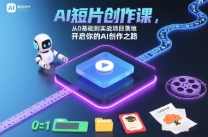 AI短片创作课，从0基础到实战项目落地，开启你的AI创作之路-轻创网