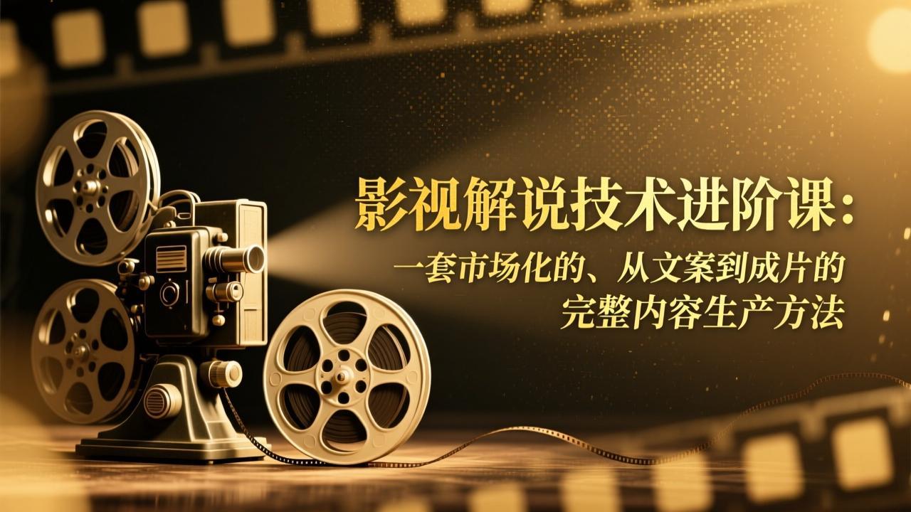 影视解说技术进阶课：一套市场化的、从文案到成片的完整内容生产方法-轻创网