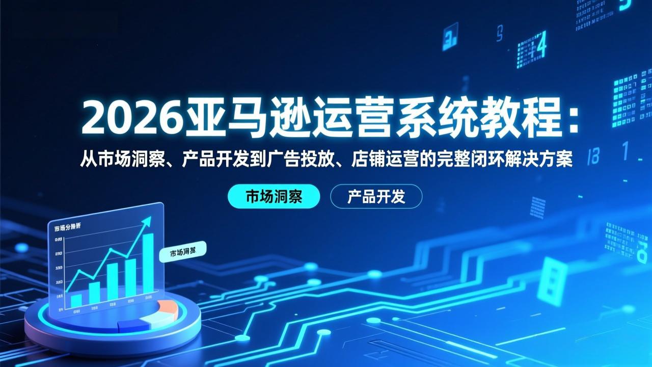 2026亚马逊运营系统教程:从市场洞察、产品开发到广告投放、店铺运营的完整闭环解决方案-轻创网
