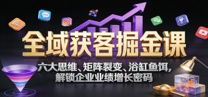 全域获客掘金课：六大思维、矩阵裂变、浴缸鱼饵，解锁企业业绩增长密码-轻创网