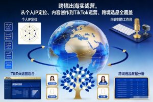 跨境出海实战营，从个人IP定位、内容创作到TikTok运营、跨境选品全覆盖-轻创网