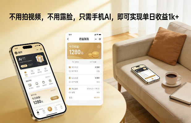 不用拍视频,不用露脸,只需手机AI,即可实现单日收益1k+【揭秘】-轻创网