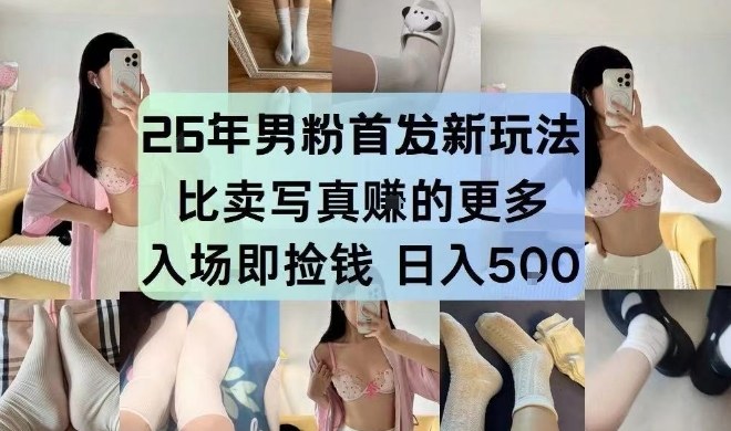 26年男粉首发最新3.0玩法，独此一家，比卖写真賺的更多，入场即捡钱，日入5张【揭秘】-轻创网