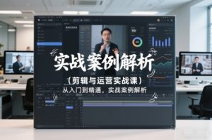 剪辑与运营实战课，从入门到精通，实战案例解析(更新2026)-轻创网