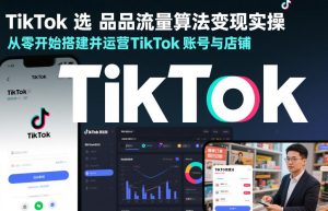 TikTok选品流量算法变现实操，从零开始搭建并运营TikTok账号与店铺-轻创网
