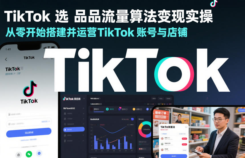 TikTok选品流量算法变现实操，从零开始搭建并运营TikTok账号与店铺-轻创网