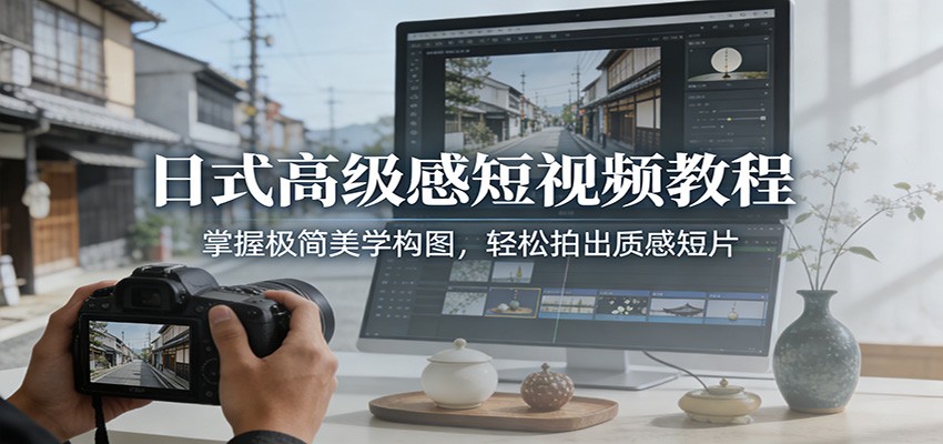 图片[1]-日式高级感短视频教程：掌握极简美学构图，轻松拍出质感短片-轻创网