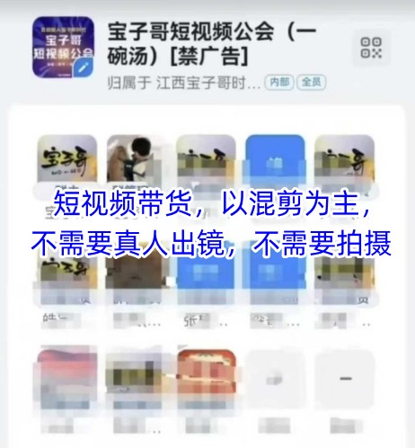 宝子哥头部团队短视频带货，以混剪为主，不需要真人出镜，不需要拍摄【更新12月】-轻创网