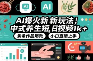 AI爆火新玩法，中式养生短视频，日收益1k+条条作品爆款，小白直接上手，附详细教程-轻创网
