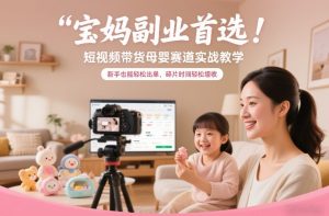 宝妈副业首选！短视频带货母婴赛道实战教学，新手也能轻松出单，碎片时间轻松增收-轻创网