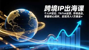 跨境IP出海课,个人IP定位、TikTok运营、市场选品,掌握核心闭环,实现月入1万美金+-轻创网