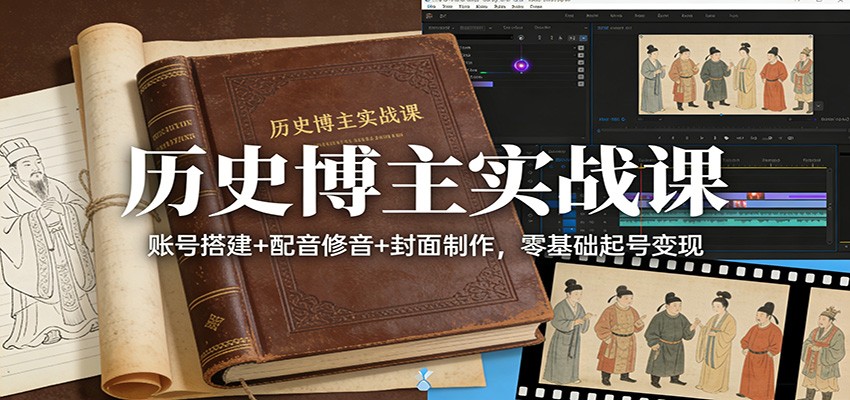 图片[1]-历史博主实战课：账号搭建+配音修音+封面制作，零基础起号变现-轻创网