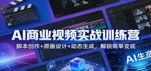 AI商业视频实战训练营：脚本创作+原画设计+动态生成，解锁商单变现-轻创网