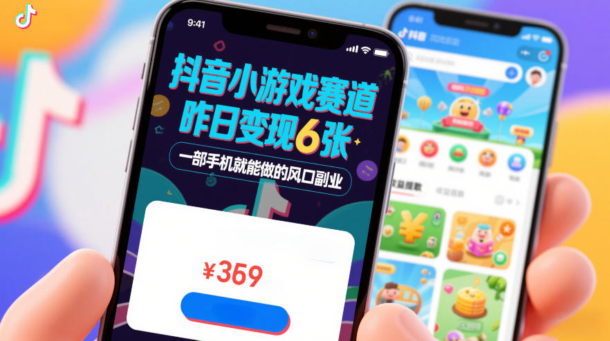 抖音小游戏赛道，昨日变现600+，零基础一部手机就能做的风口副业【揭秘】-轻创网