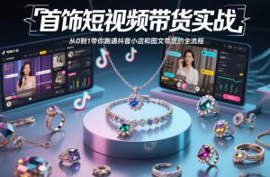 首饰短视频带货实战，从0到1带你跑通抖音小店和图文带货的全流程-轻创网