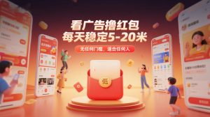 看广告撸红包，每天稳定5-20米，无任何门槛，适合任何人-轻创网