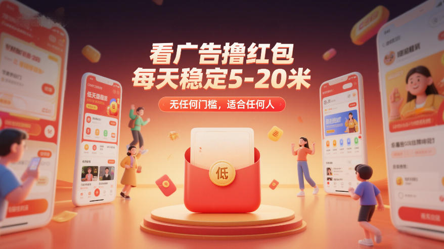 看广告撸红包，每天稳定5-20米，无任何门槛，适合任何人-轻创网