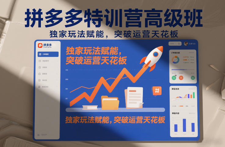 拼多多特训营高阶班，独家玩法赋能，突破运营天花板(更新26年2月)-轻创网