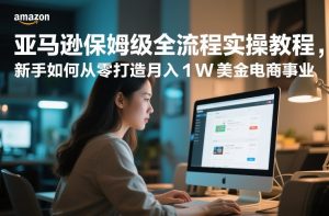 亚马逊保姆级全流程实操教程，新手如何从零打造月入1W美金电商事业-轻创网