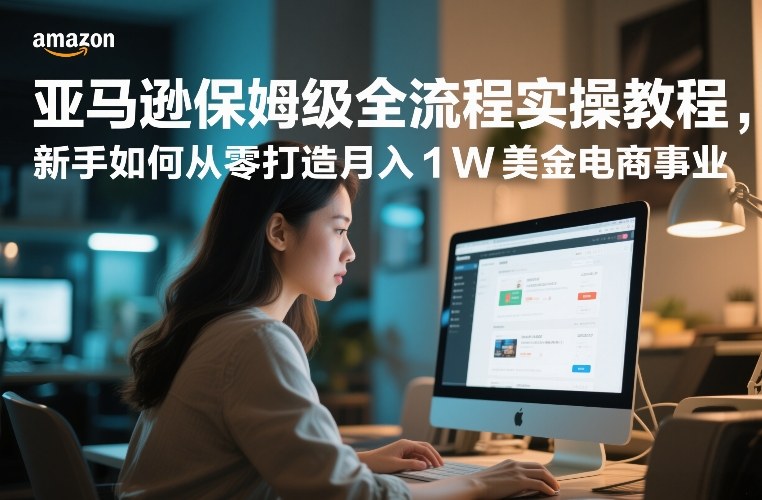 亚马逊保姆级全流程实操教程,新手如何从零打造月入1W美金电商事业-轻创网