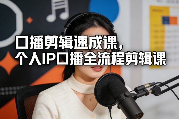 口播剪辑速成课，个人IP口播全流程剪辑课-轻创网