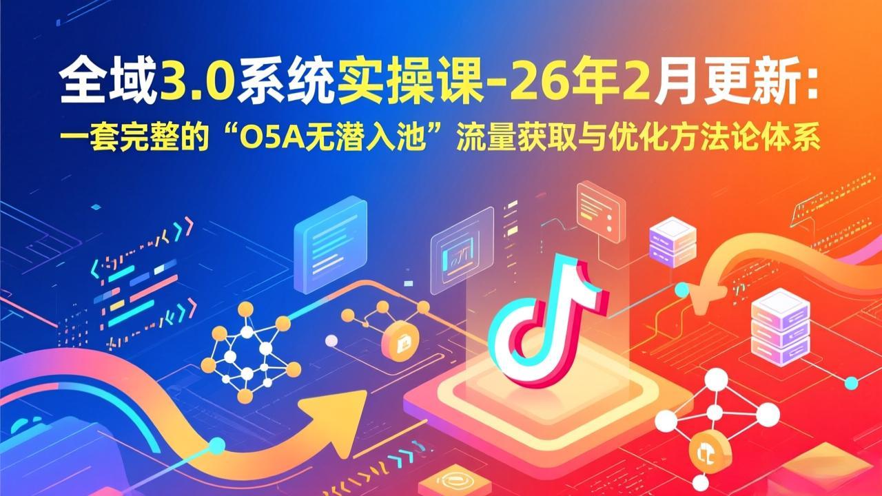全域3.0系统实操课-26年2月更新：一套完整的“O5A无潜入池”流量获取与优化方法论体系-轻创网