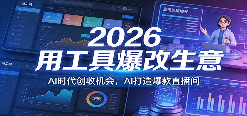 图片[1]-2026用工具爆改生意，AI时代创收机会，AI打造爆款直播间-轻创网