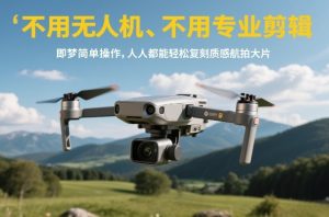不用无人机、不用专业剪辑，即梦简单操作，人人都能轻松复刻质感航拍大片-轻创网
