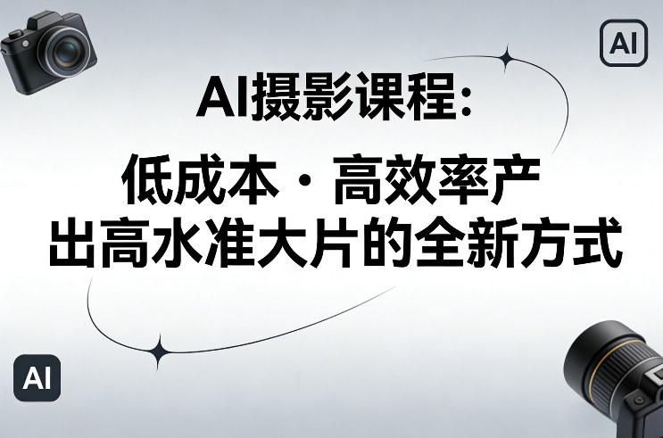 AI摄影课程，低成本高效率产出高水准大片的全新方式-轻创网