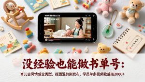 没经验也能做书单号：育儿古风情感全类型，抠图混剪到发布，学员单条视频收益破2000+-轻创网