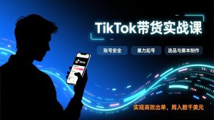 TikTok带货实战课，涵盖账号安全、暴力起号、选品与脚本制作，实现高效出单，周入数千美元-轻创网